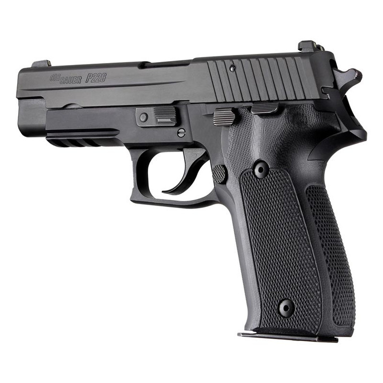 Hogue SIG Sauer P226 Checkered Grips G10 G-Mascus (Solid Black) - 26179