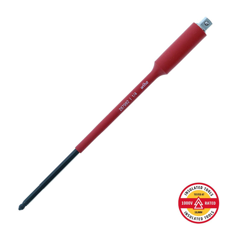 Wiha Insulated 1/4" Torque Blade Socket Adapter (7"/180mm Length) - 28700