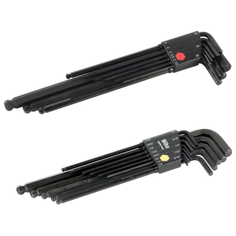 Wiha SAE/Metric Ball End Hex L-Key Wrench Set (22 Piece) - 36995