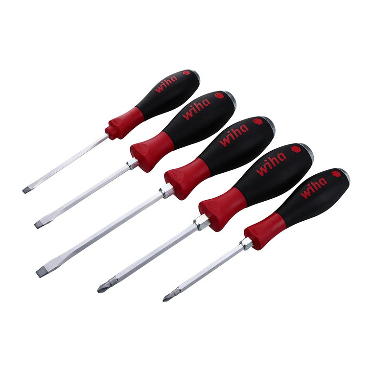 Wiha SoftFinish Extra Heavy Duty Slotted and Phillips Screwdriver (5 Piece Set) - 53075