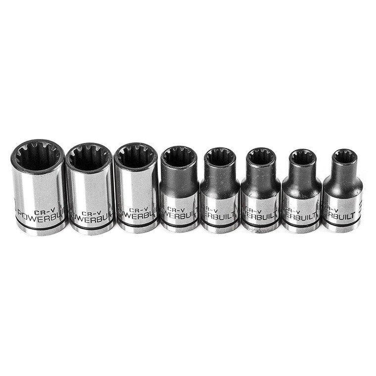 PowerBuilt 1/4" Drive Universal Socket Set with Storage Tray (8 Sockets) - 642053