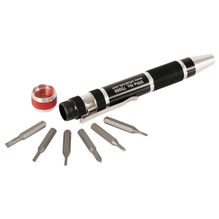 Wiha MicroBit Pocket Clip Phillips/Slotted Bits (7 Piece Set) - 75981