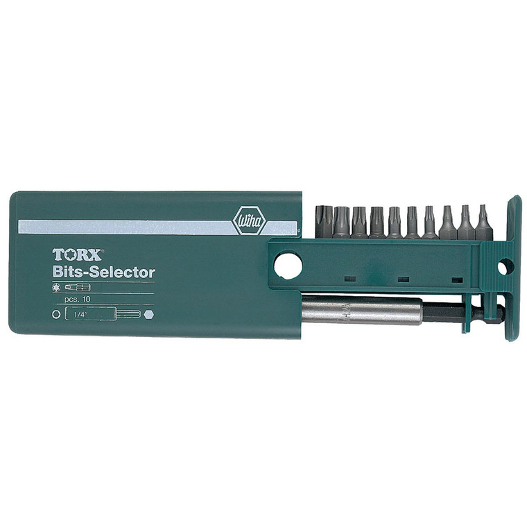 Wiha 11 Piece Security Torx Bit Selector and Magnetic Bit Holder Set - 79247