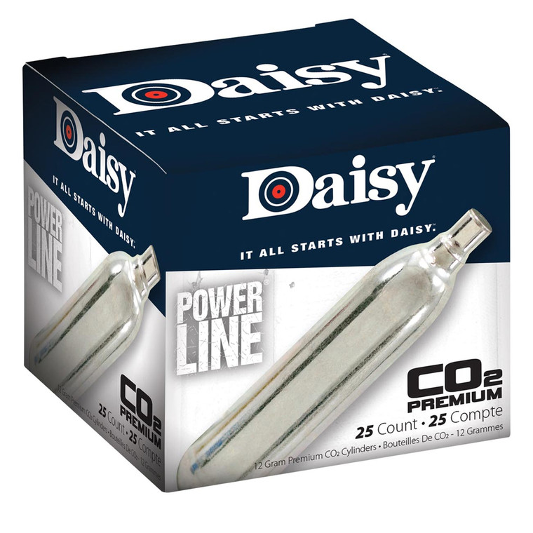 Daisy Powerline Premium 12-Gram CO2 Cylinders (25 per Box) - 997025604