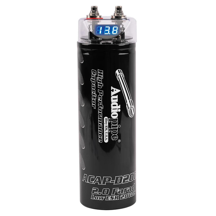 Audiopipe 2.0 Farad Power Capacitor - ACAP-D2000