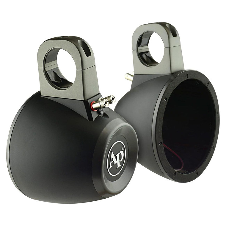 Audiopipe Marine 8" Short Wakeboard Tower (Empty) Speaker Enclosures Black (Pair) - APMP-8002SP