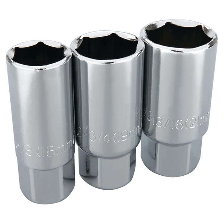 Performance Tool 3/8" Drive 6-Point Spark Plug Socket Set (3-Piece Set) - C28233