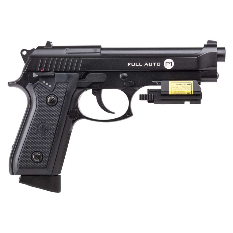 Crosman Full Auto Blowback P1 CO2 Pistol with Red Laser Sight - Black (BB) - CFAMP1L