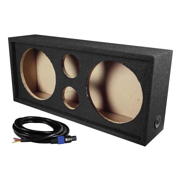 Qpower Full Range Empty Box Holds 2 - 8" & 2 - Super Tweeter w/ Speakon connection with cable - CH102S