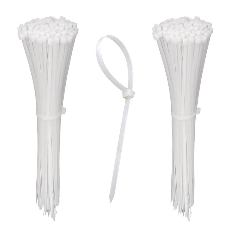 Installation Solution Nylon Wire Ties 8" White (100 count) - ISCT8