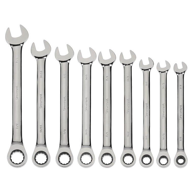 Williams SAE Ratcheting Combination Wrench Set (9-Piece) - JHWS-1120NRC