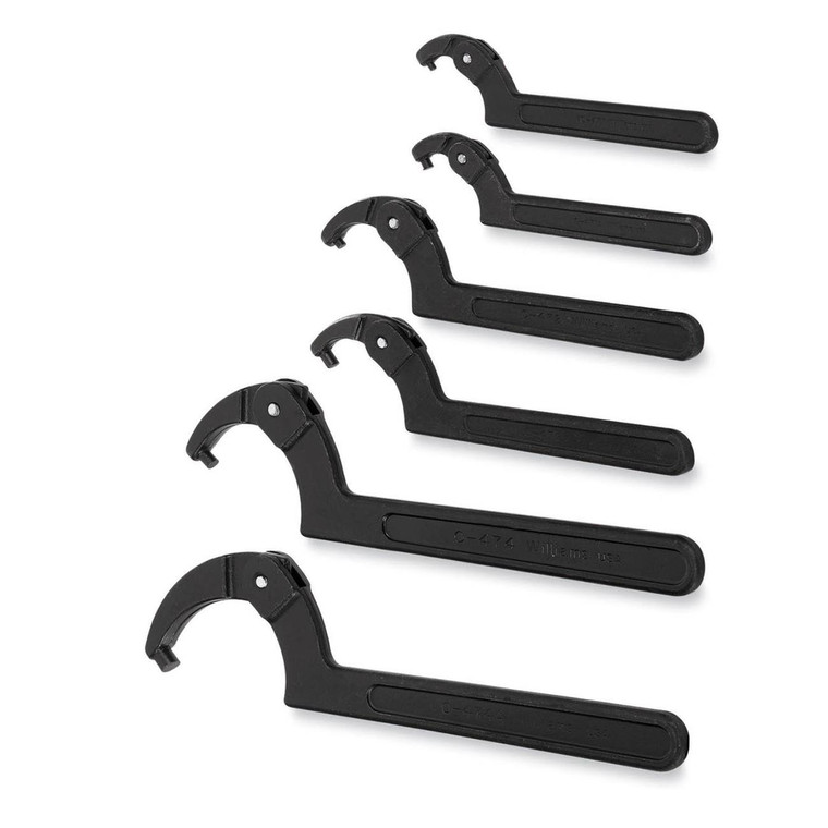 Williams Adjustable Hook Spanner 6 Wrench Set - JHWWS-476