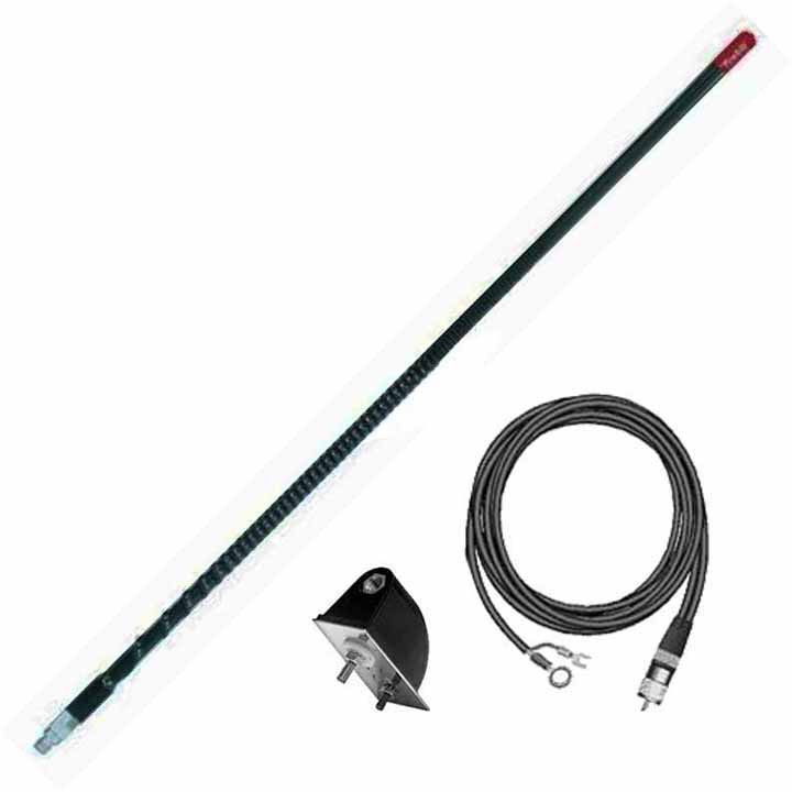 Firestik 4' (122cm) Single Side Mount Lightweight "NGP" Kit (Black) - LG4M2B