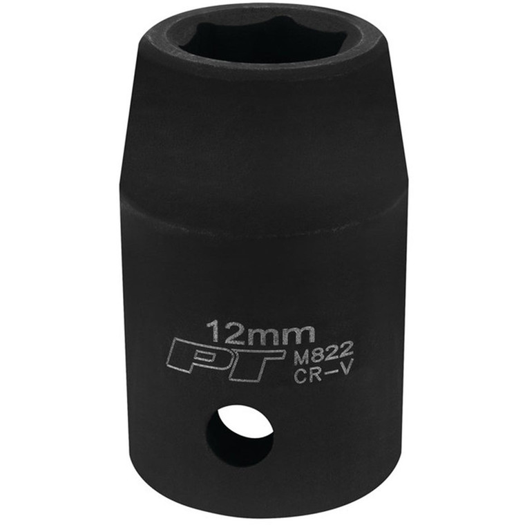 Performance Tool 1/2" Drive 12mm 6-Point Impact Socket - M822