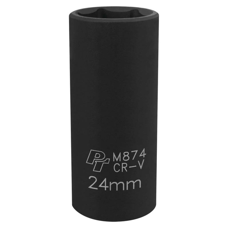 Performance Tool 1/2" Drive 24mm 6-Point Deep Impact Socket - M874