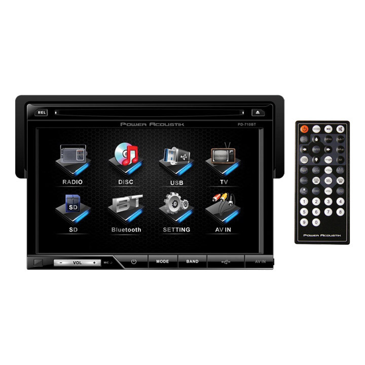 Power Acoustik Oversized 7" Detach Touch Screen Receiver TFT/LCD DVD AM/FM Bluetooth A2DP - PD710B