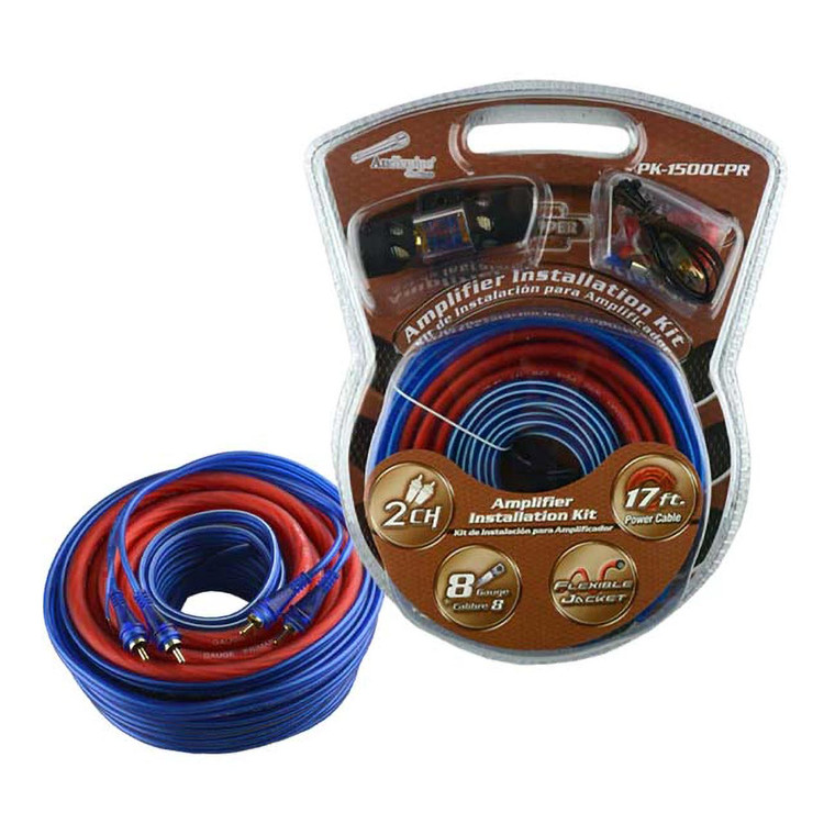 Audiopipe 8 Gauge Amplifier Wiring Kit 100% Copper - 1500 Watts - PK1500CPR