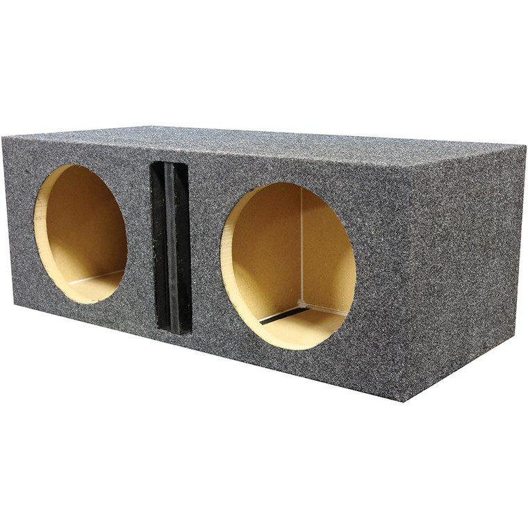 Qpower Dual 12" Ported Heavy Duty Enclosure with Divider - QHD212VDIV
