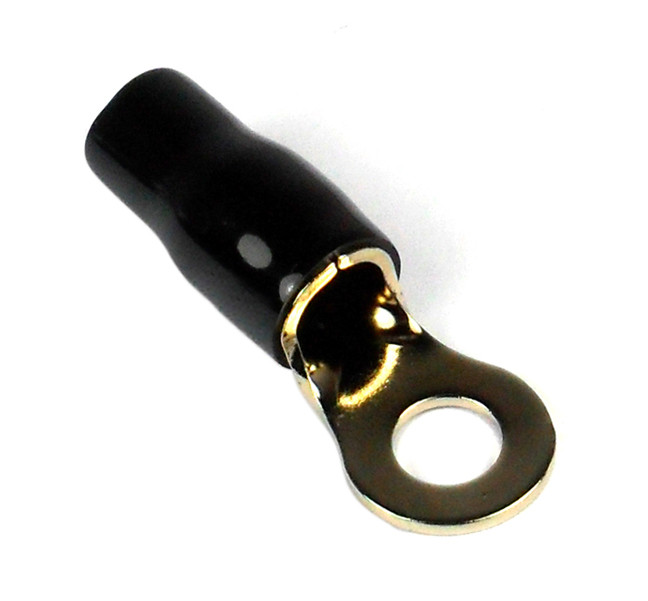 Ring Terminal 4ga. 10pcs. Gold;black Sleeve;xscorpion - RT4B