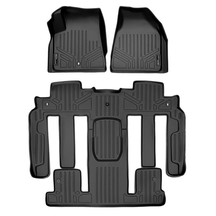 Smartliner Floor Liners Front/Rear 2009 2017 Traverse/Enclave/Acadia/Outlook with 2nd Row Bucket S - SA0043/B0044