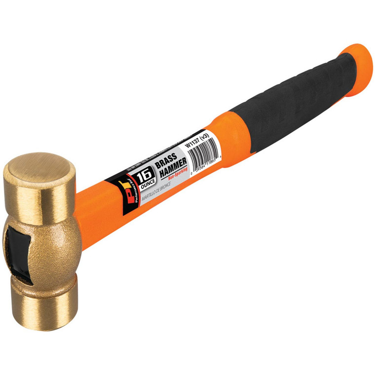 Performance Tool Solid Brass Head Hammer - 16 oz. - W1137