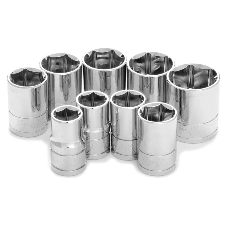 Performance Tool 1/2" Drive SAE Socket Set (9 Piece) - W32002