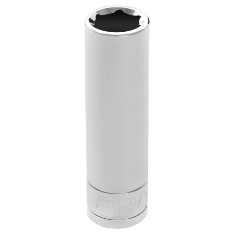 Performance Tool 1/2" Drive 6-Point SAE 9/16" Deep Socket - W32318
