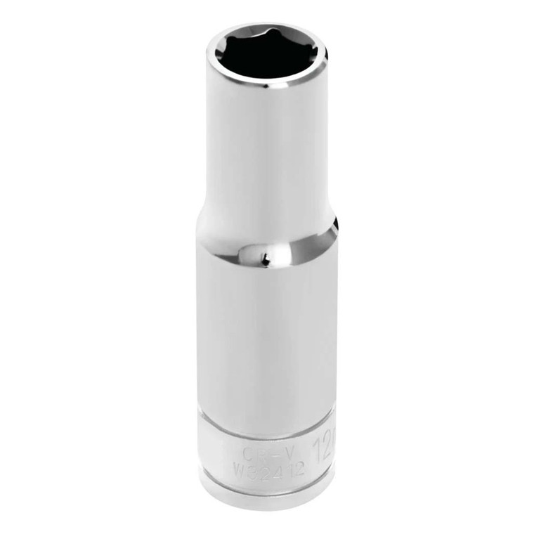 Performance Tool 1/2" Drive 6-Point Metric 12mm Deep Socket - W32412