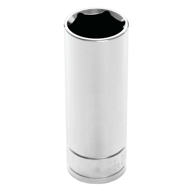 Performance Tool 1/2" Drive 6-Point Metric 21mm Deep Socket - W32421