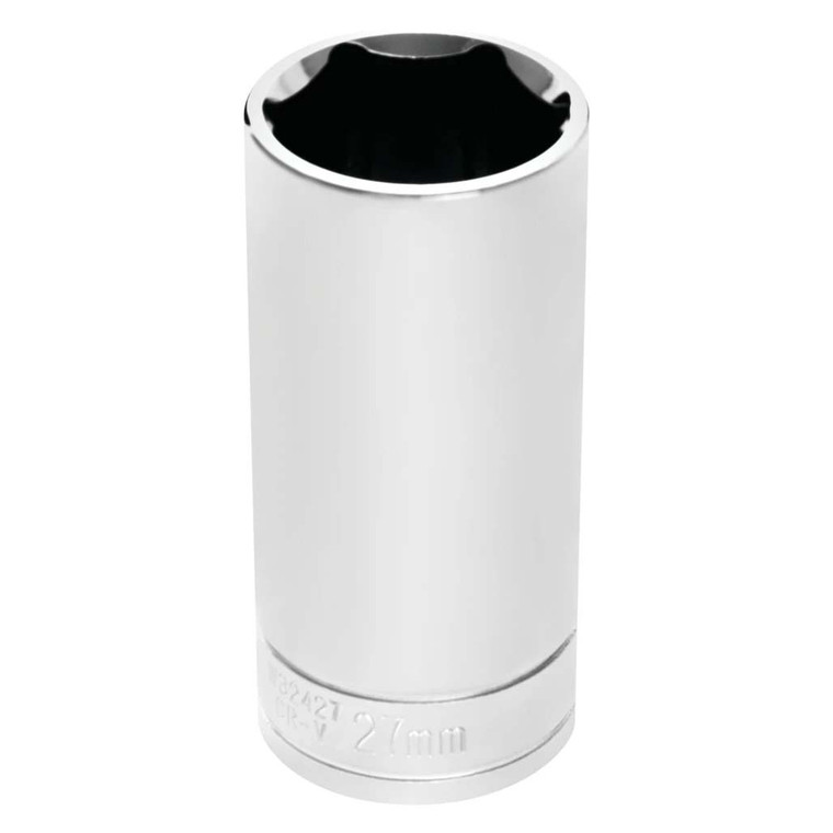 Performance Tool 1/2" Drive 6-Point Metric 27mm Deep Socket - W32427