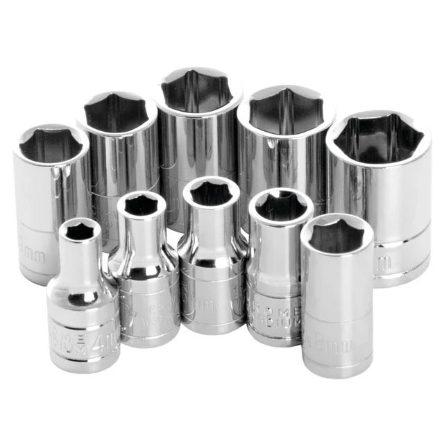 Performance Tool 1/4" Drive 6-Point MET Metric Socket Set (10-Piece Set) - W36202
