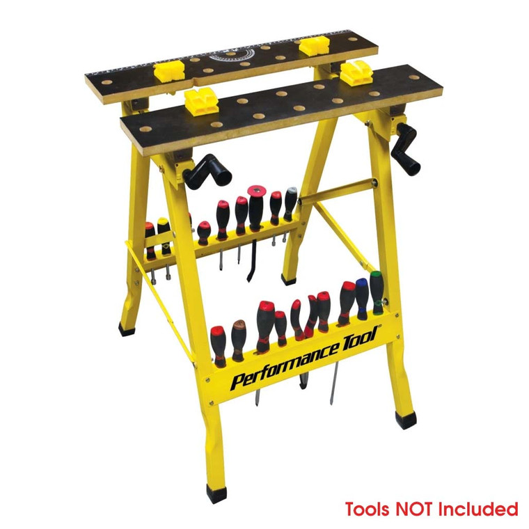 Performance Tools Portable Adjustable Multi-Purpose Workbench (Hi-Vis Yellow) - W54025