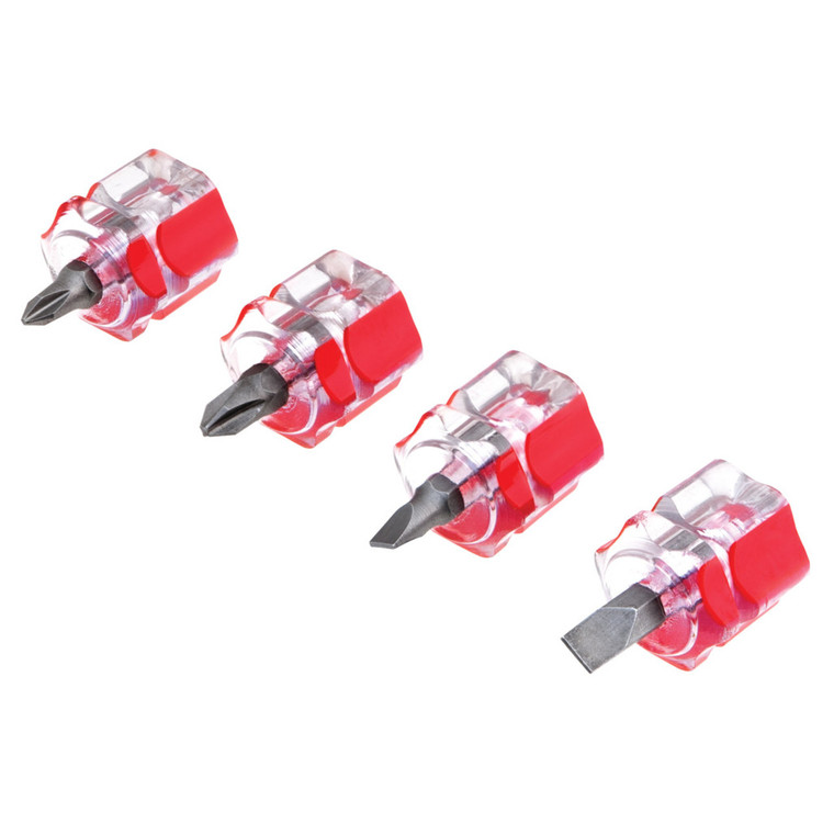 Performance Tool Mini Stubby Screwdriver Set (4 Piece Set) - W80004