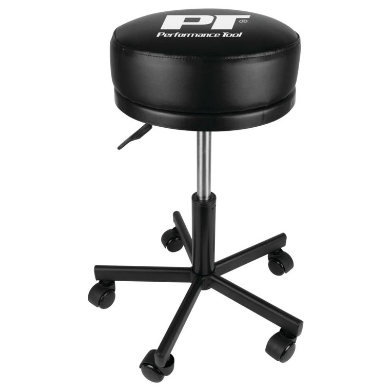 Performance Tool Extra-Thick Big Top Adjustable Pneumatic Rolling Shop Stool - W85033