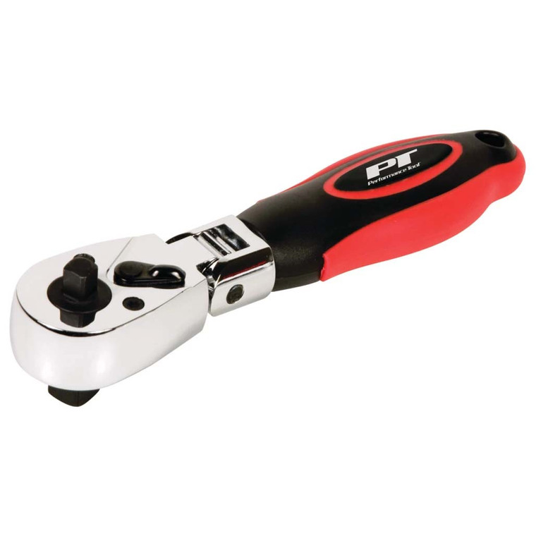 Performance Tool 1/4" & 3/8" Dual Drive Flex Stubby Ratchet - W9116