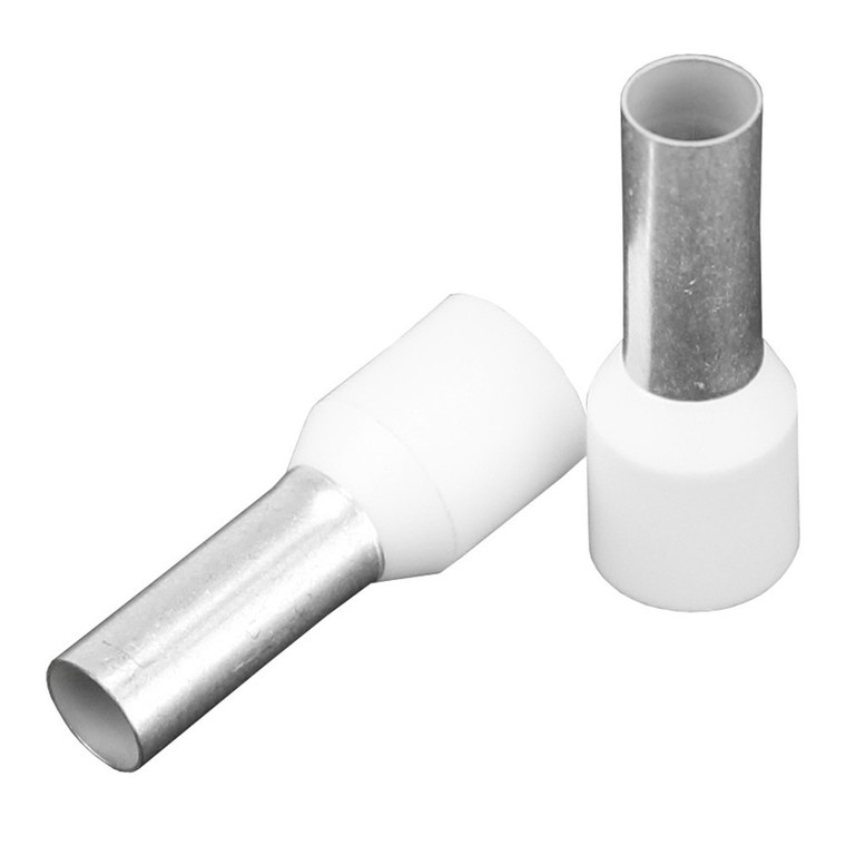 Pacer Ivory 8 AWG Wire Ferrule - 12mm Length - 10 Pack - TFRL8-12MM-10