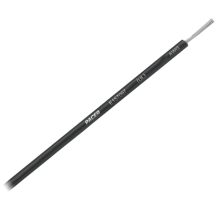 Pacer Black 16 AWG Primary Wire - 25'  - WUL16BK-25