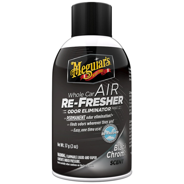 Meguiar's Whole Car Air Refresher Odor Eliminator - Black Chrome Scent - G181302