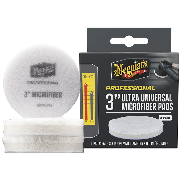 Meguiar's Professional 3" Ultra Universal Microfiber Pads *3-Pack - M3MFP3