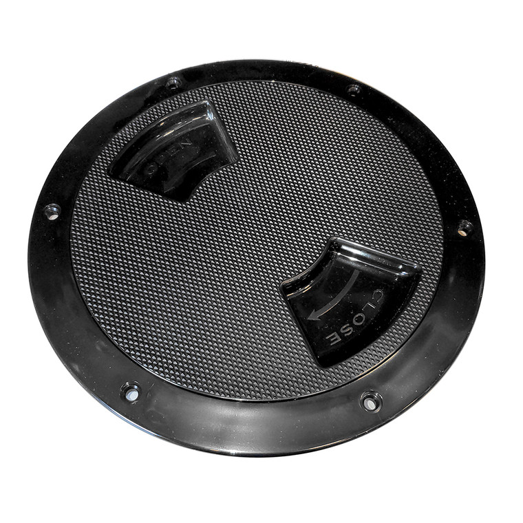 Sea-Dog Quarter-Turn Textured Deck Plate w/Internal Collar - Black - 5" - 336357-1