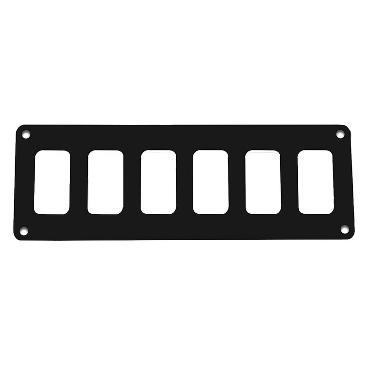 Pacer Switch Panel - 6 Switch & 1 Row - 8" x 2.75" - Black Powder Coated Aluminum - PSC-61-BK