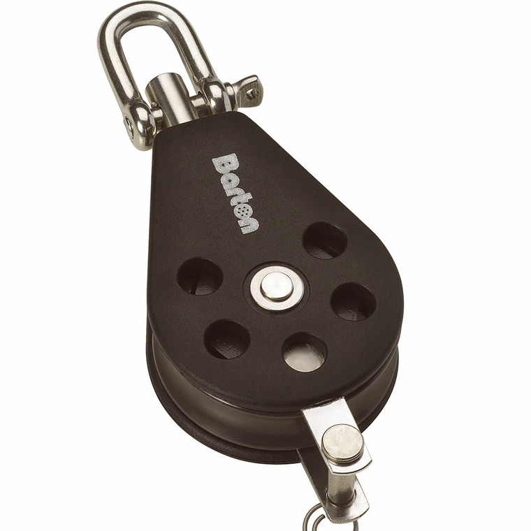 Barton Size 1 30mm Plain Bearing Pulley Block Single Swivel & Becket - N01131