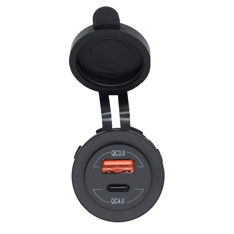 Bluewater Round Dual USB/USB-C Charger - 3000-4001A