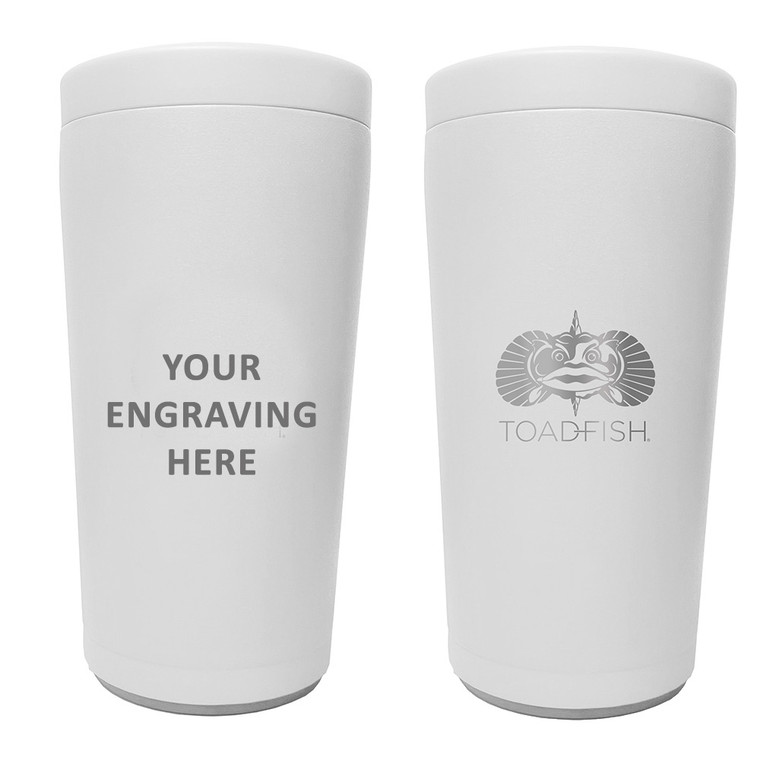Toadfish Custom Engraved Non-Tipping Can Cooler 2.0 - White (MINIMUM ORDER QUANTITY OF 25) - TF5005