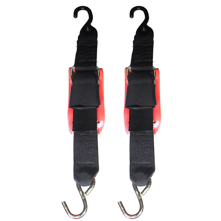 Rod Saver Quick Release Trailer Tie-Down w/Vinyl Pad - 2" x 2' - Pair - QRTD2VP