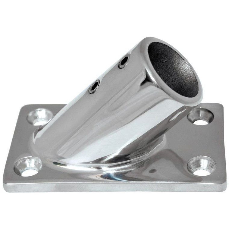 Whitecap ⅞" O.D. 45 Degree Rectangle Base SS Rail Fitting - 6015C