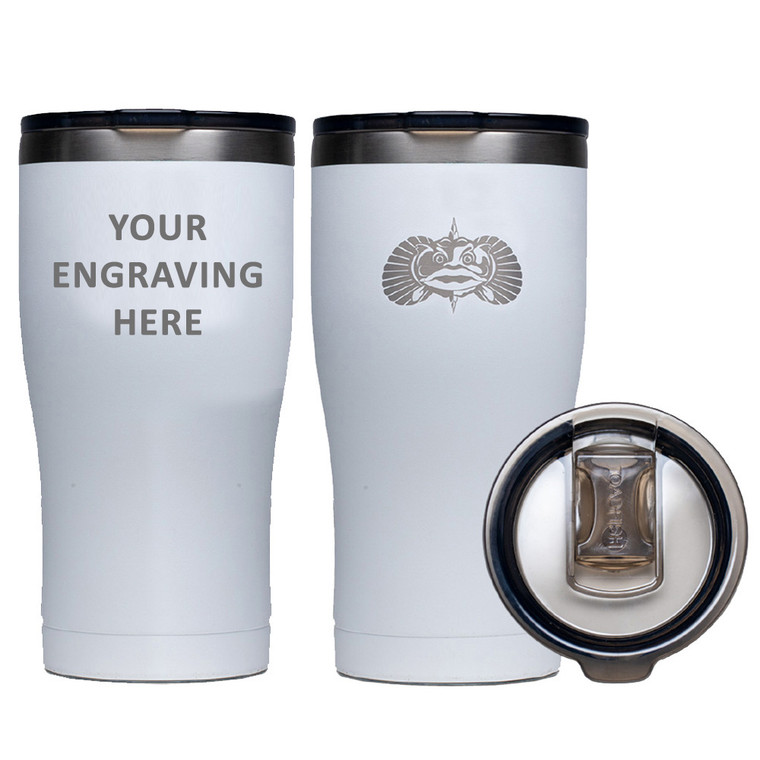 Toadfish Custom Engraved Non-Tipping 20oz Tumbler - White *Minimum Order Quantity of 25 - TFNOTIP200ZTUM-ENGRAVING-WHITE