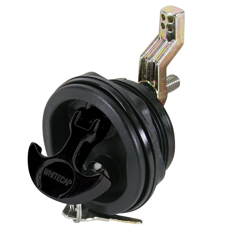 Whitecap T-Handle Latch - Nylon Black/Black - Locking - 3226BC