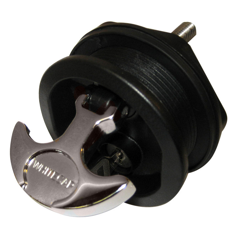 Whitecap T-Handle Latch - Chrome Plated Zamac/Black Nylon - Locking - Freshwater Use Only - S-0226BC