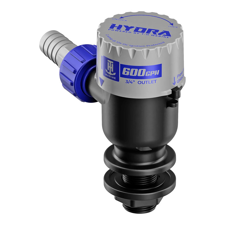 T-H Marine HYDRA Livewell Pump - 600 GPH - 12V - Short Nozzle - PMP-LWS6-DP